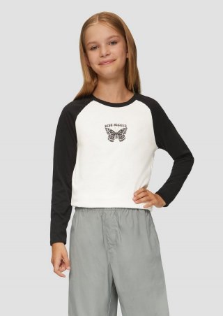 s.Oliver Raglanshirt mit Front-Print - ecru