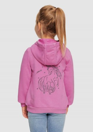 s.Oliver Wärmender Hoodie mit Glitzer-Stickerei auf Front und Rücken - pink