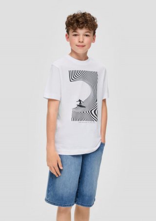 s.Oliver Baumwollshirt mit Frontprint - weiß