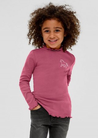 s.Oliver Longsleeve mit Rollsaum - pink