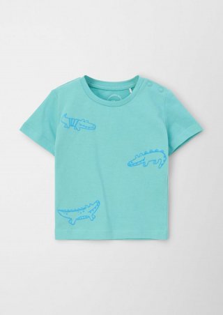 s.Oliver T-Shirt mit Print - pastelltürkis