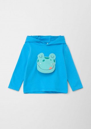s.Oliver Longsleeve mit Applikation - azurblau