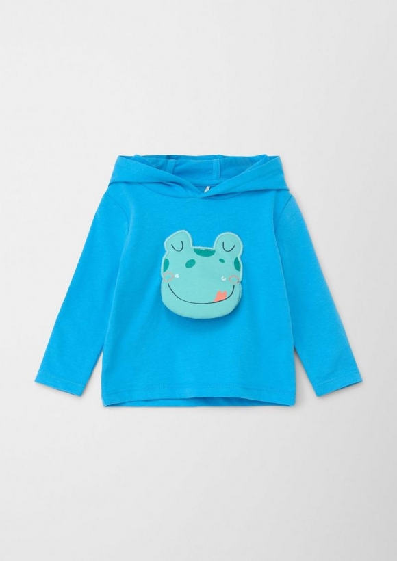 s.Oliver Longsleeve mit Applikation - azurblau