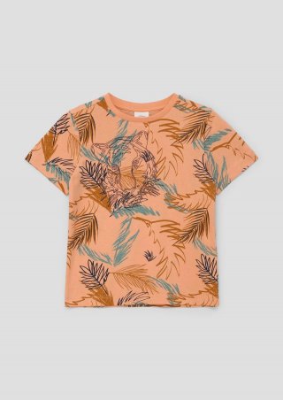 s.Oliver T-Shirt mit All-over-Print - mango