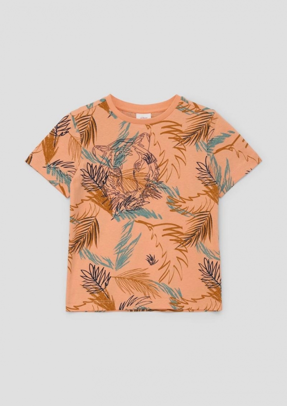 s.Oliver T-Shirt mit All-over-Print - mango