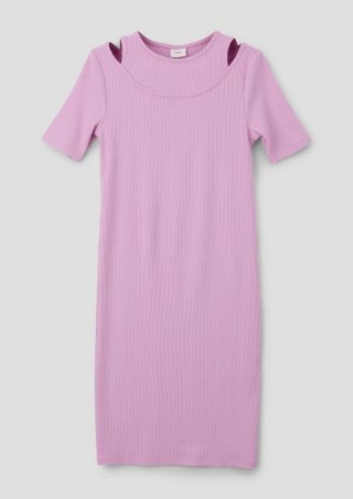 s.Oliver Rippkleid mit 2-in-1-Effekt - rosa