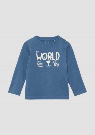 s.Oliver Langarmshirt mit Frontprint - hellblau