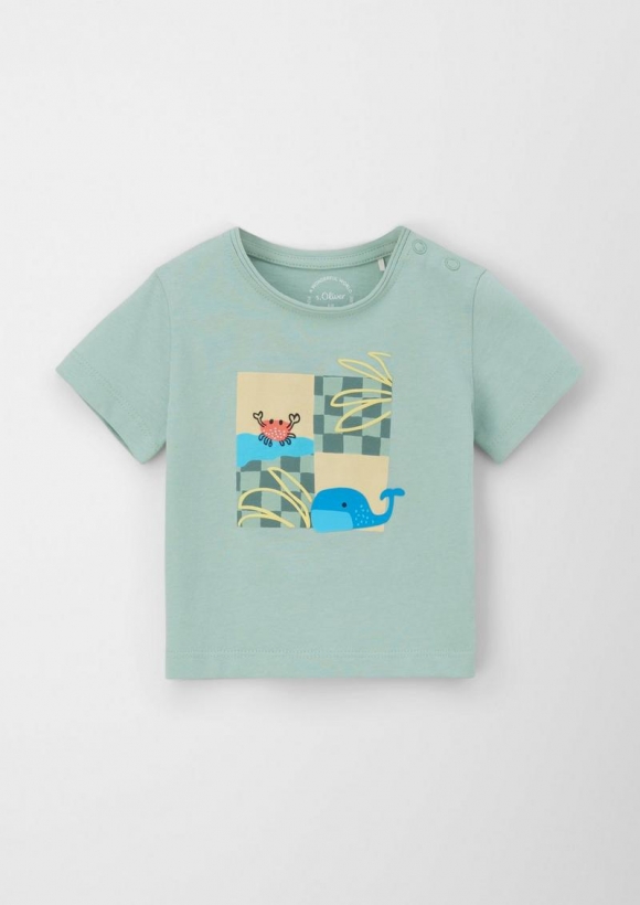 s.Oliver T-Shirt mit Frontprint - ozeangrün