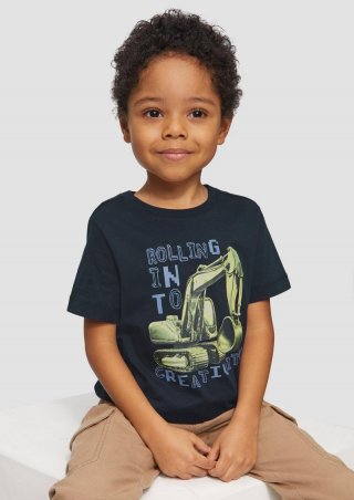 s.Oliver Jersey-T-Shirt mit Frontprint - navy