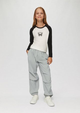 s.Oliver Hose im Parachute-Stil aus Nylon - taubengrau