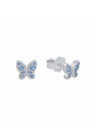 s.Oliver Ohrstecker mit Schmetterling-Motiv - arktisblau
