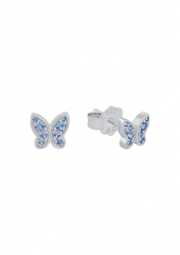 s.Oliver Ohrstecker mit Schmetterling-Motiv - arktisblau