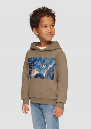 s.Oliver Wärmender Hoodie mit Frontprint - cognac