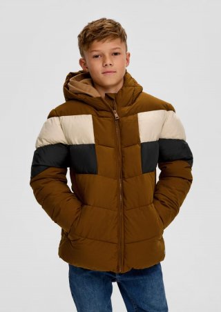 s.Oliver Steppjacke in Colour-Blocking-Optik - zimt