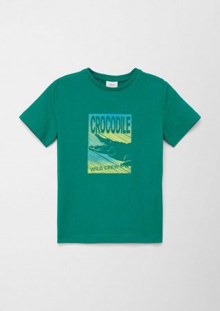 s.Oliver T-Shirt mit Frontprint - smaragd