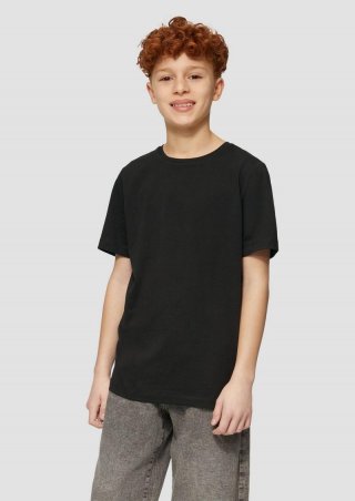 s.Oliver T-Shirt aus Baumwolle mit kleinem Schriftprint - schwarz