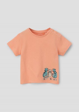 s.Oliver T-Shirt mit gummiertem Print - mango