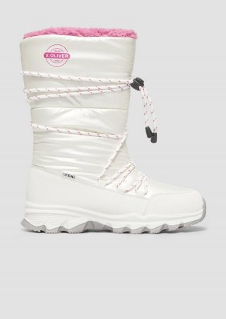 s.Oliver Warm gefütterte Boots in schimmernder Optik - creme