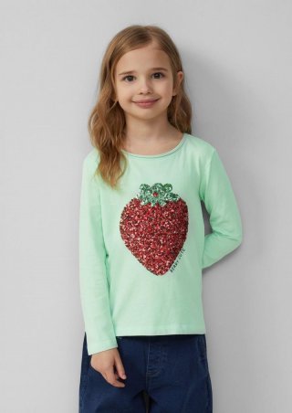s.Oliver Langarmshirt mit Pailletten im Loose Fit - ozeangrün