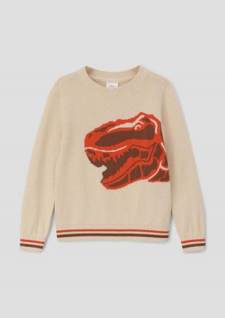 s.Oliver Strickpullover mit Intarsie - beige