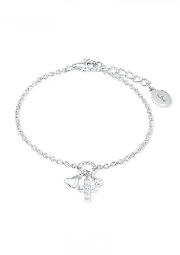 s.Oliver Armband 'Herz und Kreuz' aus Silber - silber