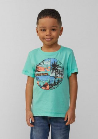 s.Oliver T-Shirt mit Frontprint - türkis