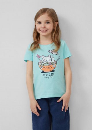 s.Oliver T-Shirt mit Frontprint im Loose Fit - helles türkis