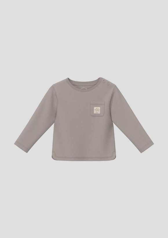 s.Oliver Unisex Langarmshirt mit Brusttasche - anthrazit