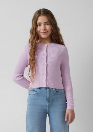 s.Oliver Verkürzter Cardigan im Slim Fit aus Strickjersey - lavendel