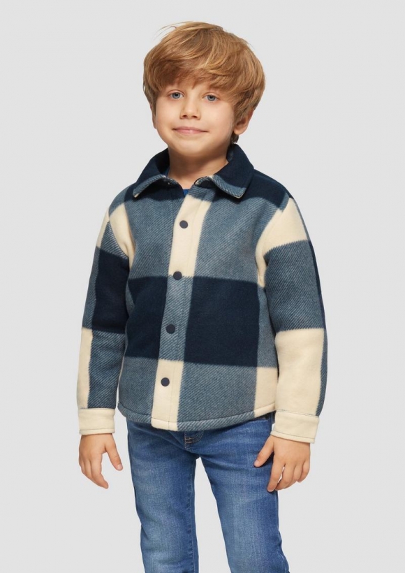 s.Oliver Weiches Overshirt mit Teddyfutter - navy