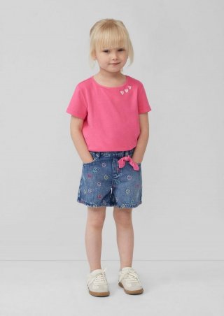 s.Oliver Bestickte Jeans-Shorts im Loose Fit mit Schleifendetail - blau