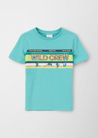 s.Oliver Jerseyshirt mit Statement-Print - türkis