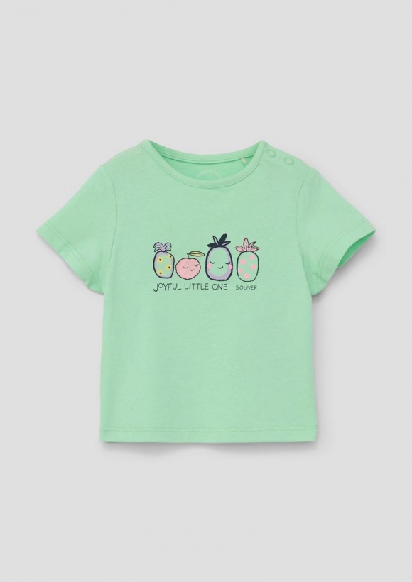 s.Oliver T-Shirt mit Frontprint - hellgrün