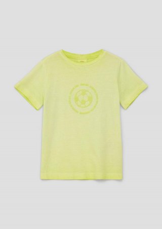 s.Oliver T-Shirt mit gummiertem Frontprint - zitrone