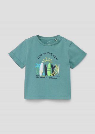 s.Oliver Jersey-Shirt mit Frontprint - petrol