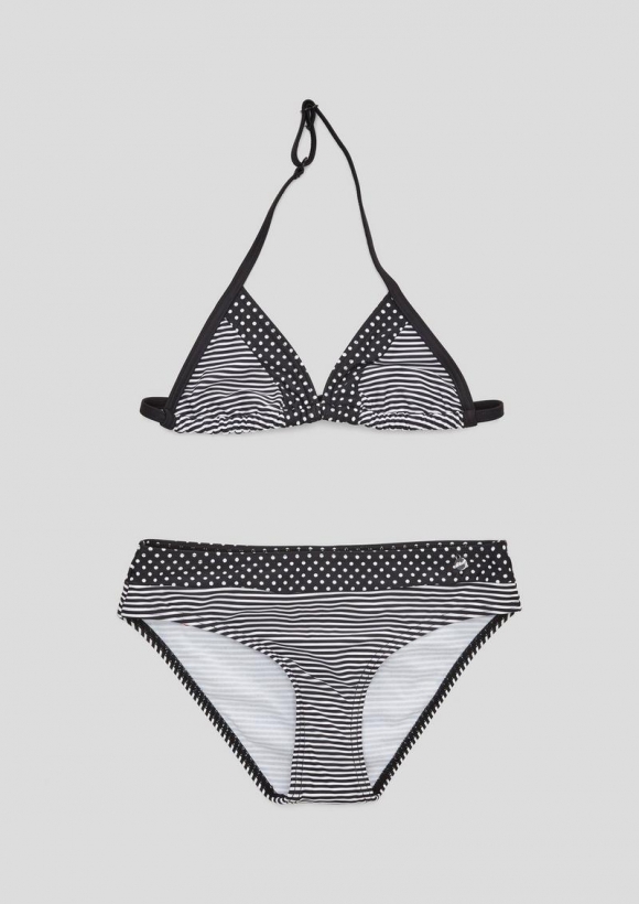 s.Oliver Neckholder-Bikini mit Mustermix - schwarz