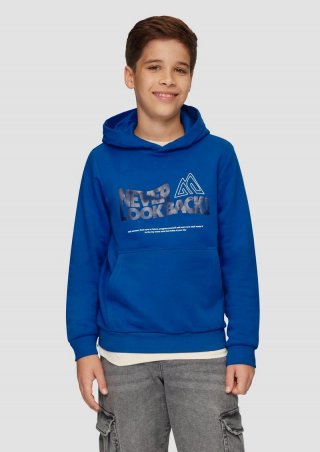 s.Oliver Wärmendes Kapuzen-Sweatshirt mit Frontprint - royalblau