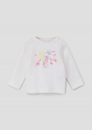 s.Oliver Longsleeve mit Frontprint - weiß