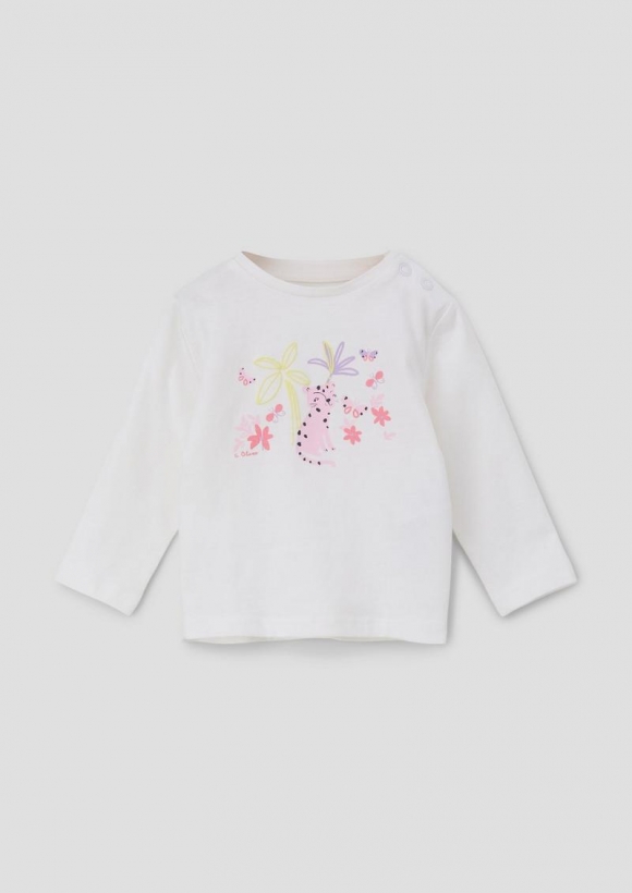 s.Oliver Longsleeve mit Frontprint - weiß