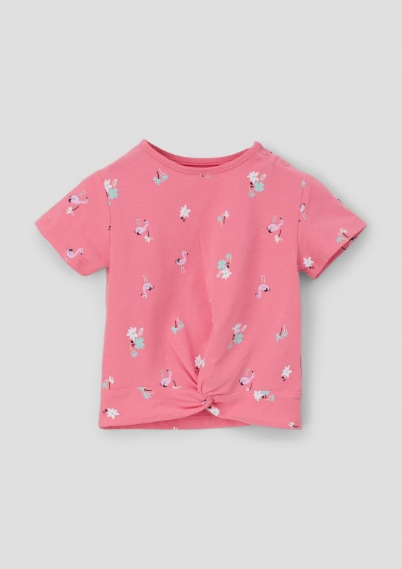 s.Oliver T-Shirt mit Knoten-Detail - rosa