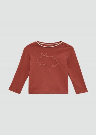 s.Oliver Longsleeve mit 3D-Effekt - rubinrot