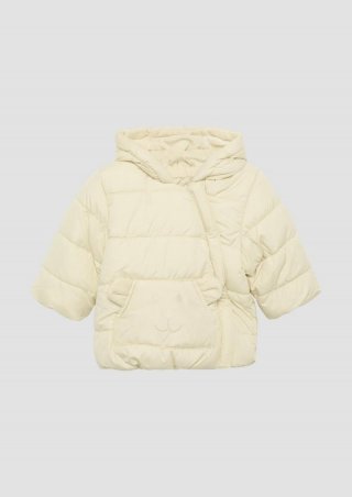 s.Oliver Wattierte Jacke mit Fleece-Futter und Bären-Motiv - helles sand