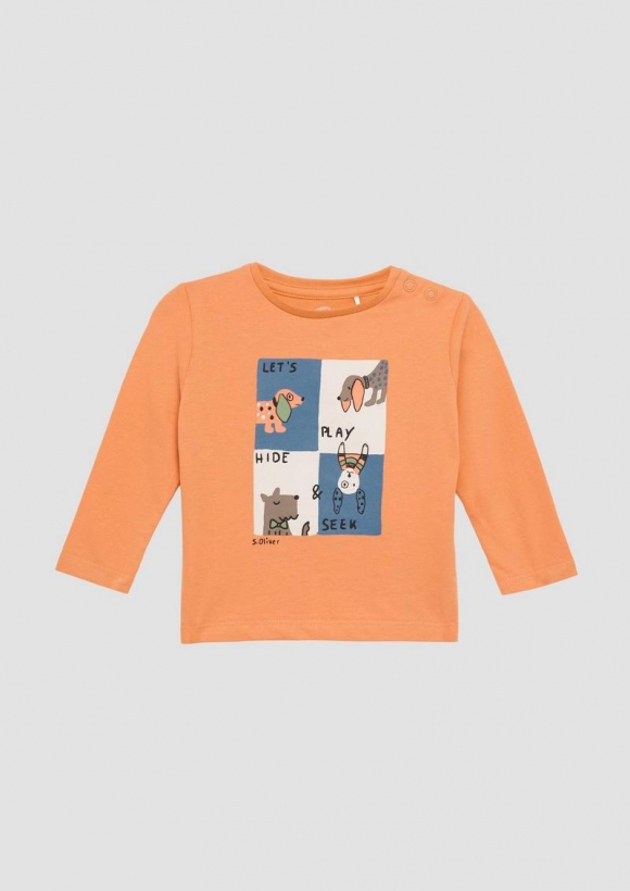 s.Oliver Baumwollshirt mit Frontprint - mango