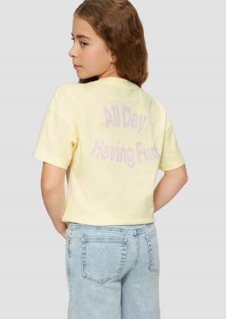 s.Oliver Boxy-T-Shirt mit Rückenprint - creme