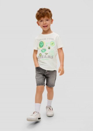 s.Oliver T-Shirt mit Smiley®-Frontprint - creme