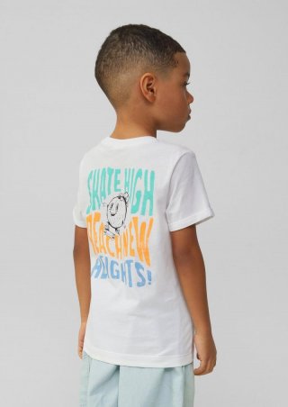 s.Oliver T-Shirt mit Front- und Rückenprint - weiß