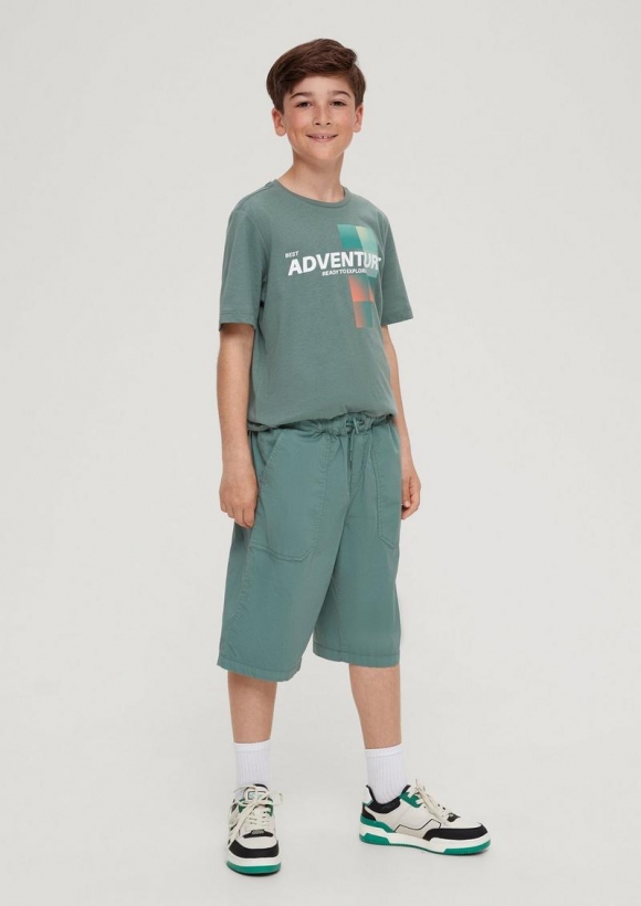 s.Oliver Bermuda in Garment dye - petrol