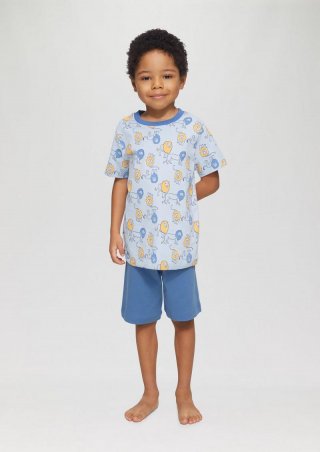s.Oliver Kurzes Jersey-Pyjama-Set - blau