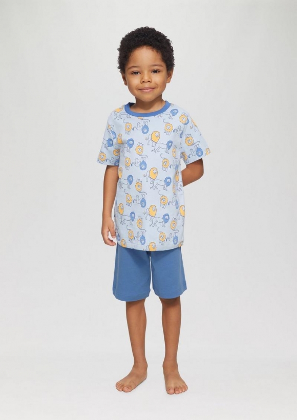 s.Oliver Kurzes Jersey-Pyjama-Set - blau