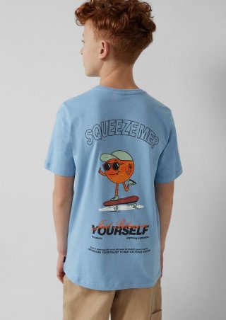 s.Oliver T-Shirt mit Rückenprint - himmelblau